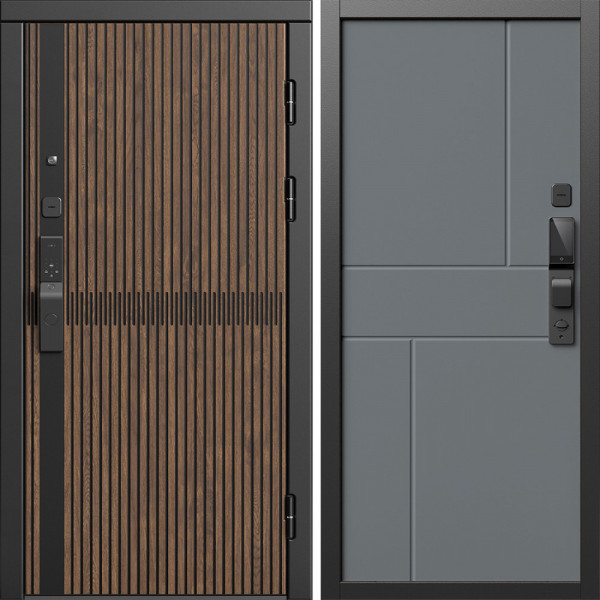 Входная дверь Termo-Door Смарт Граунд Дуб - Горизонт Grey софт