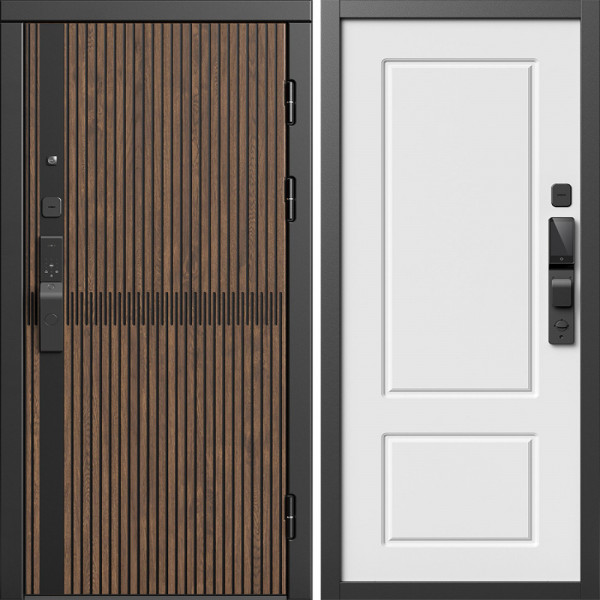 Входная дверь Termo-Door Смарт Граунд Дуб - Марсель Белый софт