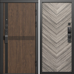 Входная дверь Termo-Door Смарт Граунд Дуб - Плаза Елочка Серая