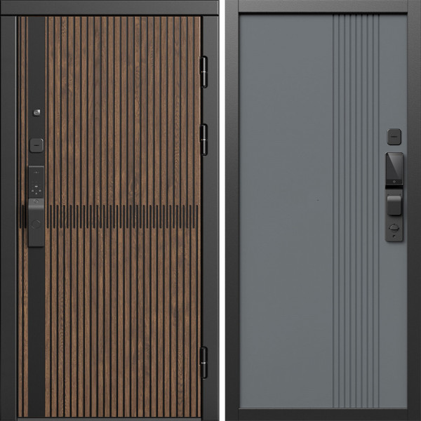 Входная дверь Termo-Door Смарт Граунд Дуб - Страйп Грей Софт