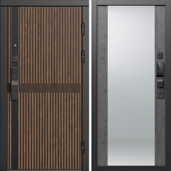 Входная дверь Termo-Door Смарт Граунд Дуб - Зеркало бетон темный