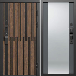 Входная дверь Termo-Door Смарт Граунд Дуб - Зеркало Grey Софт