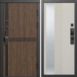 Входная дверь Termo-Door Смарт Граунд Дуб - Зеркало Люмис Соновая Кость