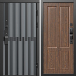 Входная дверь Termo-Door Смарт Граунд Серая Патина - Без серии Орех стандарт