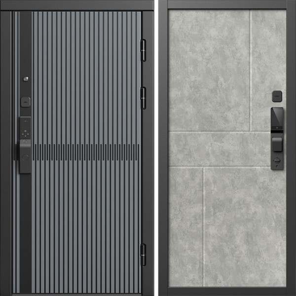 Входная дверь Termo-Door Смарт Граунд Серая Патина - Горизонт бетон светлый