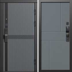 Входная дверь Termo-Door Смарт Граунд Серая Патина - Горизонт Grey софт