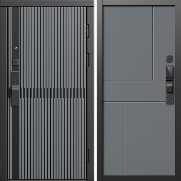 Входная дверь Termo-Door Смарт Граунд Серая Патина - Горизонт Grey софт