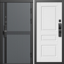 Входная дверь Termo-Door Смарт Граунд Серая Патина - Классика белый матовый