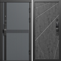 Входная дверь Termo-Door Смарт Граунд Серая Патина - Лучи бетон темный
