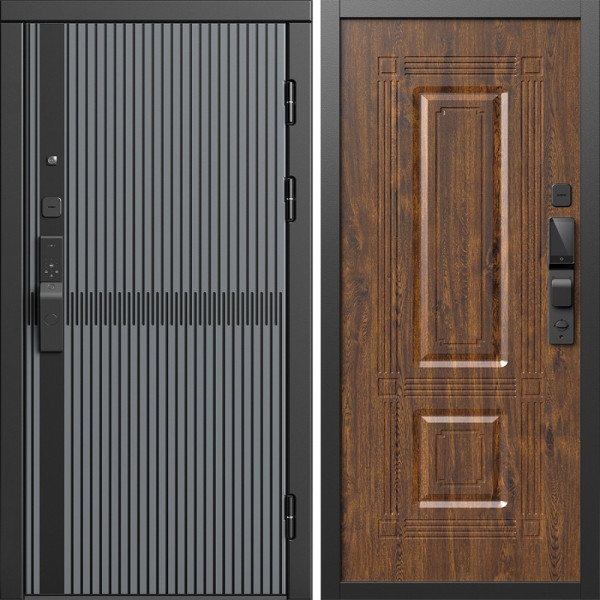Входная дверь Termo-Door Смарт Граунд Серая Патина - Мадрид Дуб
