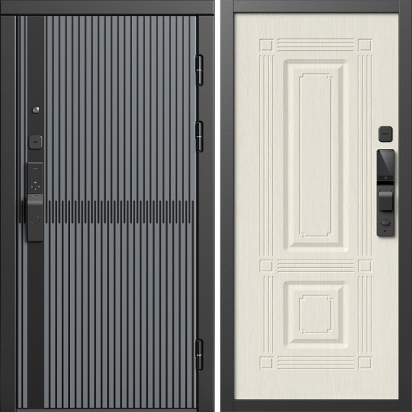 Входная дверь Termo-Door Смарт Граунд Серая Патина - Мадрид Лиственница