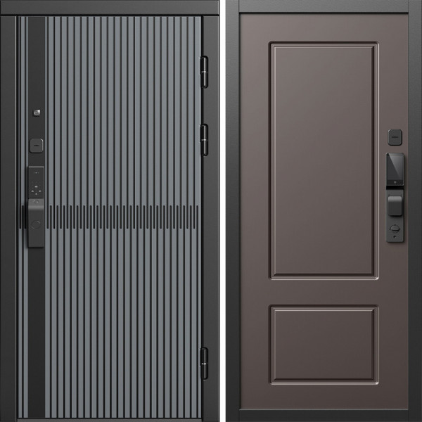 Входная дверь Termo-Door Смарт Граунд Серая Патина - Марсель Шоколад