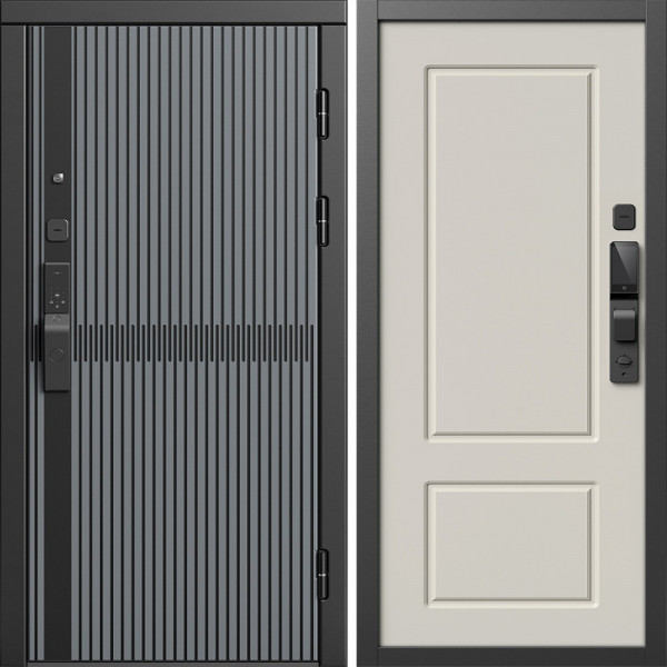 Входная дверь Termo-Door Смарт Граунд Серая Патина - Марсель Слоновая кость