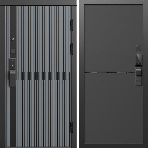 Входная дверь Termo-Door Смарт Граунд Серая Патина - Нео Black