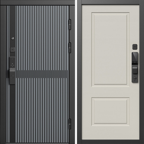 Входная дверь Termo-Door Смарт Граунд Серая Патина - Нео Классика Слоновая Кость