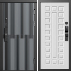 Входная дверь Termo-Door Смарт Граунд Серая Патина - Престиж белое дерево
