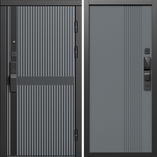 Входная дверь Termo-Door Смарт Граунд Серая Патина - Страйп Грей Софт