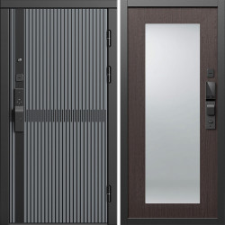 Входная дверь Termo-Door Смарт Граунд Серая Патина - Зеркало Триумф венге