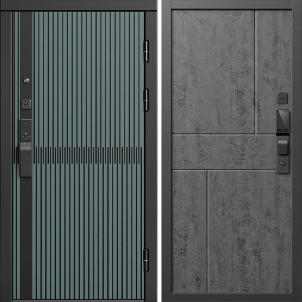 Входная дверь Termo-Door Смарт Граунд Велютто Верде - Горизонт бетон темный