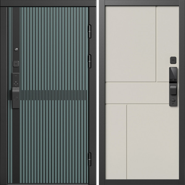 Входная дверь Termo-Door Смарт Граунд Велютто Верде - Горизонт Слоновая кость