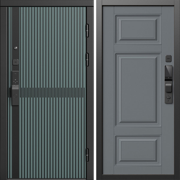 Входная дверь Termo-Door Смарт Граунд Велютто Верде - Лион Grey софт