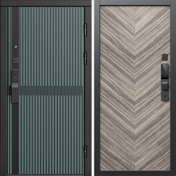 Входная дверь Termo-Door Смарт Граунд Велютто Верде - Плаза Елочка Серая