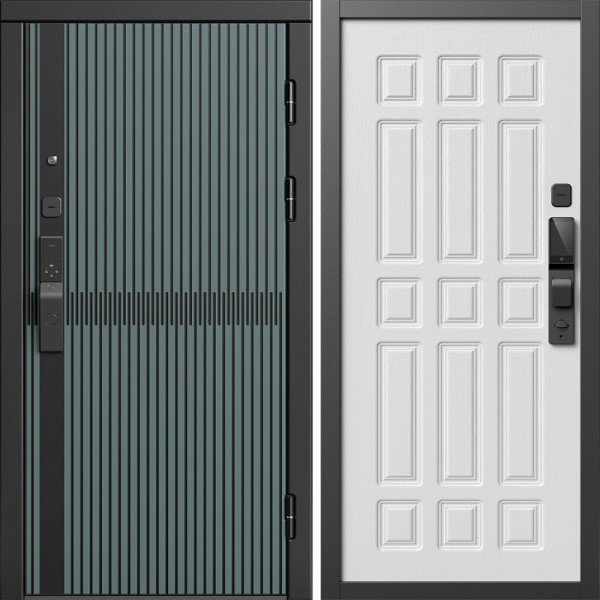 Входная дверь Termo-Door Смарт Граунд Велютто Верде - Спарта белое дерево