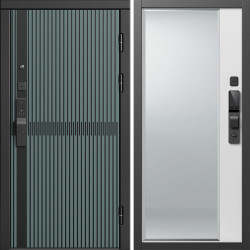 Входная дверь Termo-Door Смарт Граунд Велютто Верде - Зеркало Фацет Белый софт