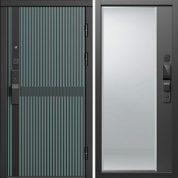 Входная дверь Termo-Door Смарт Граунд Велютто Верде - Зеркало Фацет Черный кварц