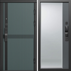 Входная дверь Termo-Door Смарт Граунд Велютто Верде - Зеркало Фацет Grey софт