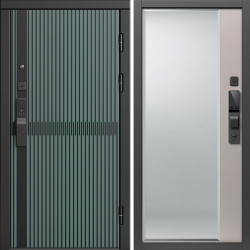 Входная дверь Termo-Door Смарт Граунд Велютто Верде - Зеркало Фацет Капучино