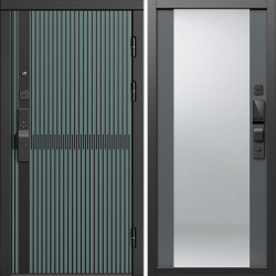 Входная дверь Termo-Door Смарт Граунд Велютто Верде - Зеркало Grey Софт