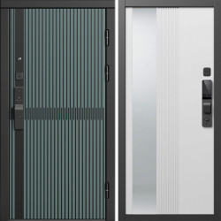 Входная дверь Termo-Door Смарт Граунд Велютто Верде - Зеркало Люмис Белый Софт