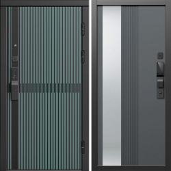 Входная дверь Termo-Door Смарт Граунд Велютто Верде - Зеркало Люмис Грей Софт