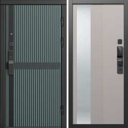 Входная дверь Termo-Door Смарт Граунд Велютто Верде - Зеркало Люмис Капучино