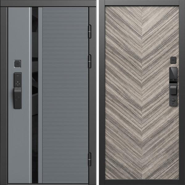 Входная дверь Termo-Door Смарт Каскад - Плаза Елочка Серая