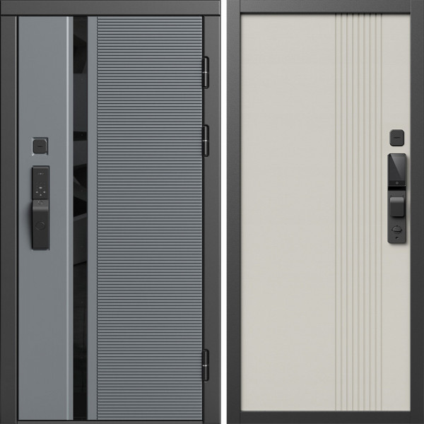 Входная дверь Termo-Door Смарт Каскад - Страйп Слоновая Кость