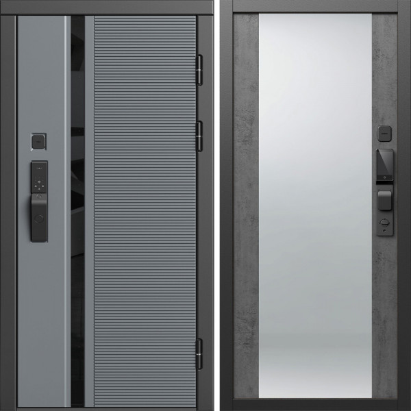 Входная дверь Termo-Door Смарт Каскад - Зеркало бетон темный
