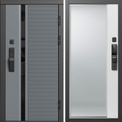Входная дверь Termo-Door Смарт Каскад - Зеркало Фацет Белый софт