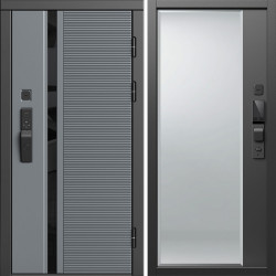 Входная дверь Termo-Door Смарт Каскад - Зеркало Фацет Черный кварц