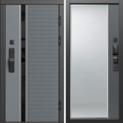 Входная дверь Termo-Door Смарт Каскад - Зеркало Фацет Grey софт