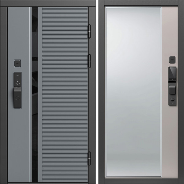 Входная дверь Termo-Door Смарт Каскад - Зеркало Фацет Капучино