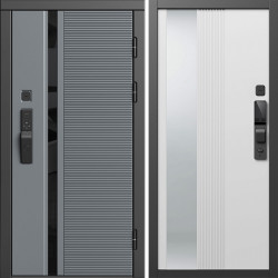 Входная дверь Termo-Door Смарт Каскад - Зеркало Люмис Белый Софт