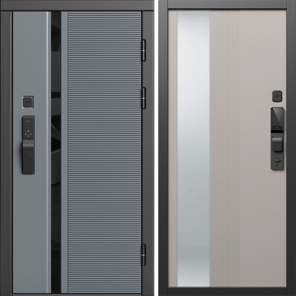 Входная дверь Termo-Door Смарт Каскад - Зеркало Люмис Капучино
