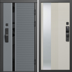 Входная дверь Termo-Door Смарт Каскад - Зеркало Люмис Соновая Кость