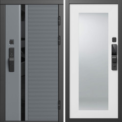 Входная дверь Termo-Door Смарт Каскад - Зеркало Триумф Белый софт