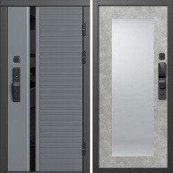 Входная дверь Termo-Door Смарт Каскад - Зеркало Триумф бетон светлый