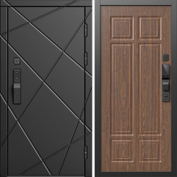 Входная дверь Termo-Door Смарт Лучи Блэк - Без серии Орех премиум