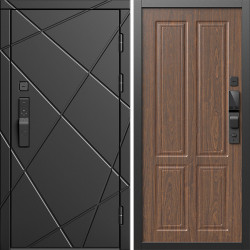 Входная дверь Termo-Door Смарт Лучи Блэк - Без серии Орех стандарт