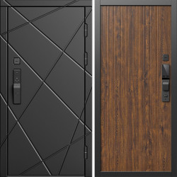 Входная дверь Termo-Door Смарт Лучи Блэк - Флэт Дуб